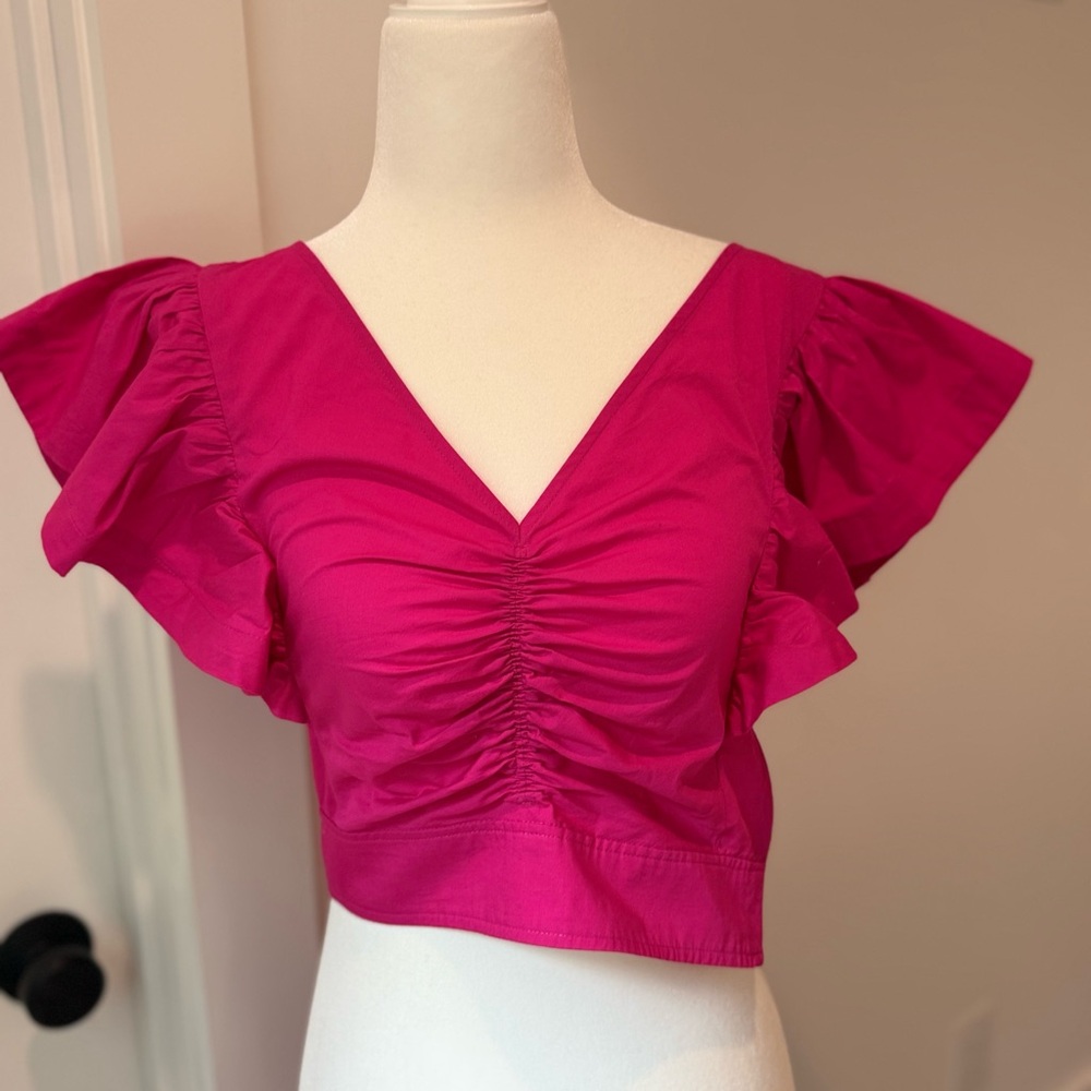 Women's Pink Ruffled Top